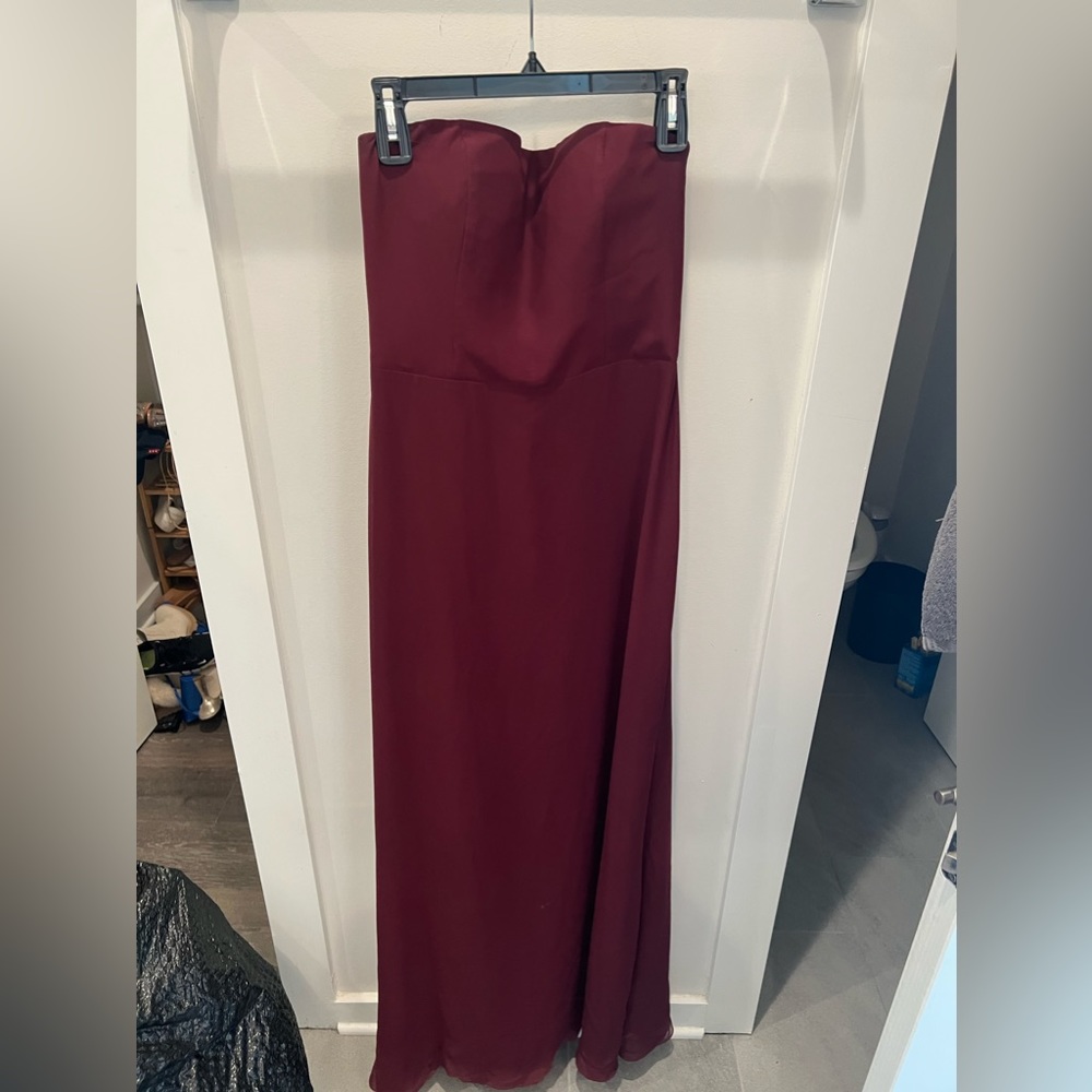 Amsale Burgundy Bridesmaid Dress